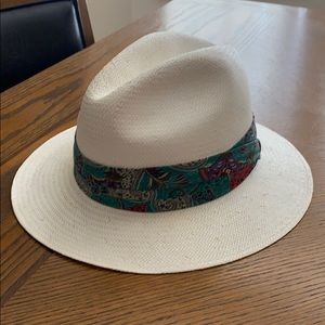 Bollman USA straw hat with fabric trim